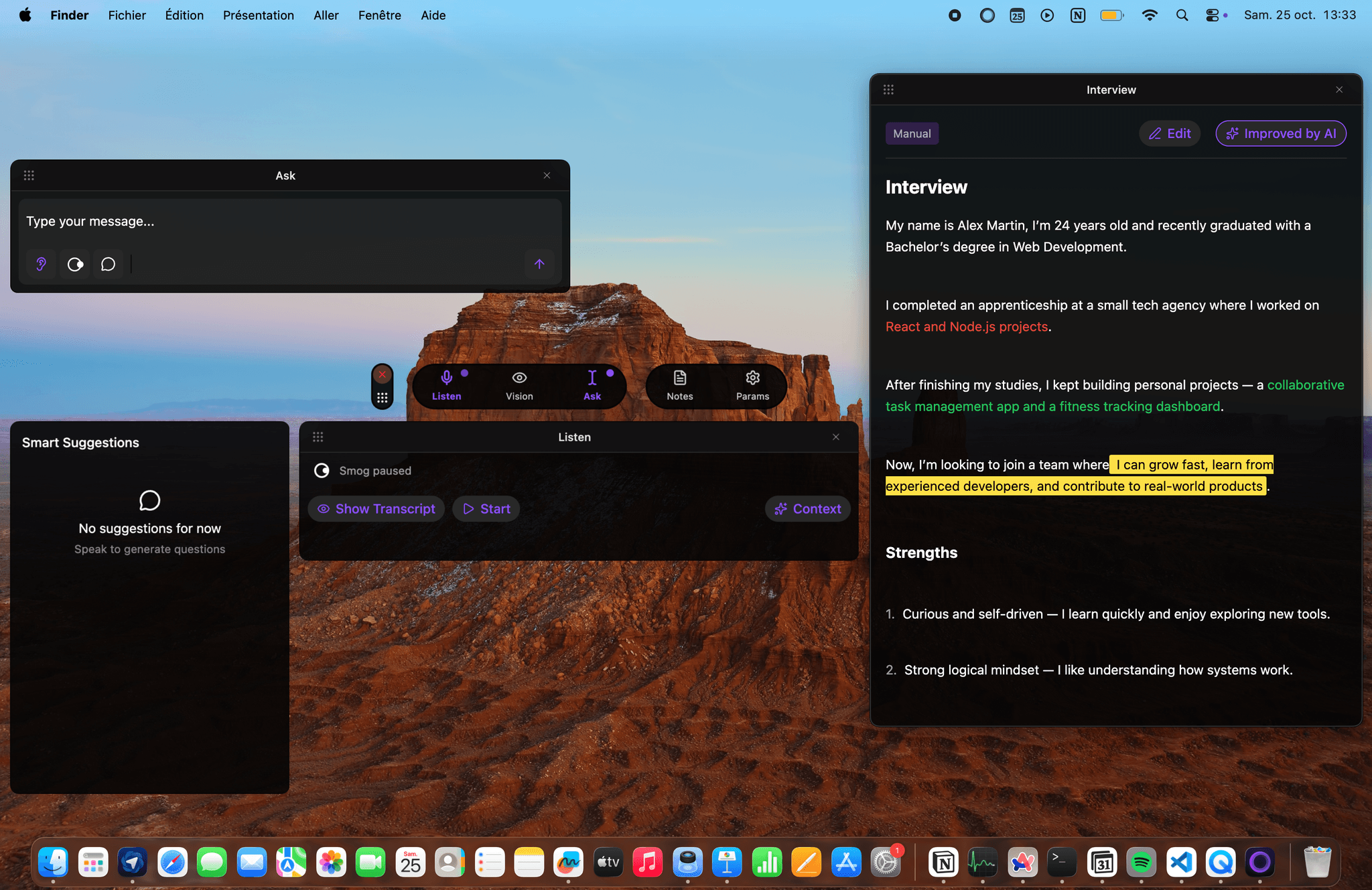 Screen with Smog visible
